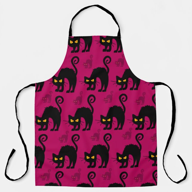 Halloween Cat: Abstract Seamless Pattern Apron (Front)