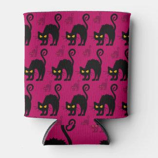 Halloween Cat: Abstract Seamless Pattern Can Cooler