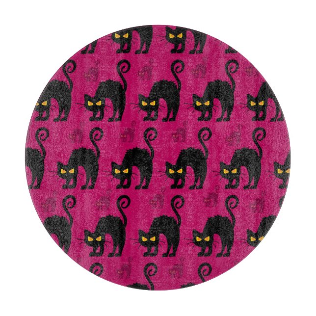 Halloween Cat: Abstract Seamless Pattern Cutting Board (Front)