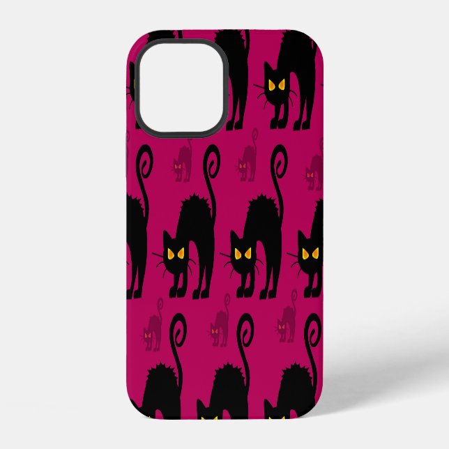 Halloween Cat: Abstract Seamless Pattern iPhone Case (Back)