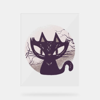 Halloween cat acrylic sign
