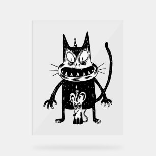 Halloween cat acrylic sign