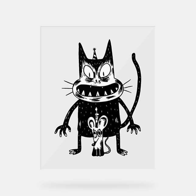 Halloween cat     acrylic sign (Front)