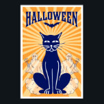 Halloween Cat and Ghosts Poster<br><div class="desc">Halloween Cat and Ghosts Poster</div>