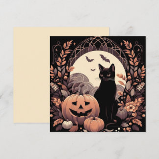Halloween Cat and Jack-o'lantern Spooky Card