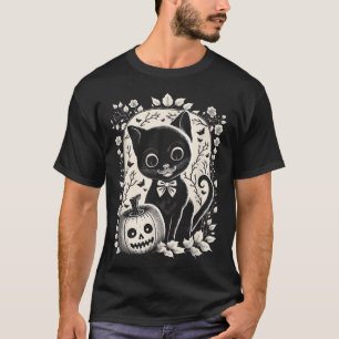 Halloween Cat And Pumpkin Jack T-Shirt