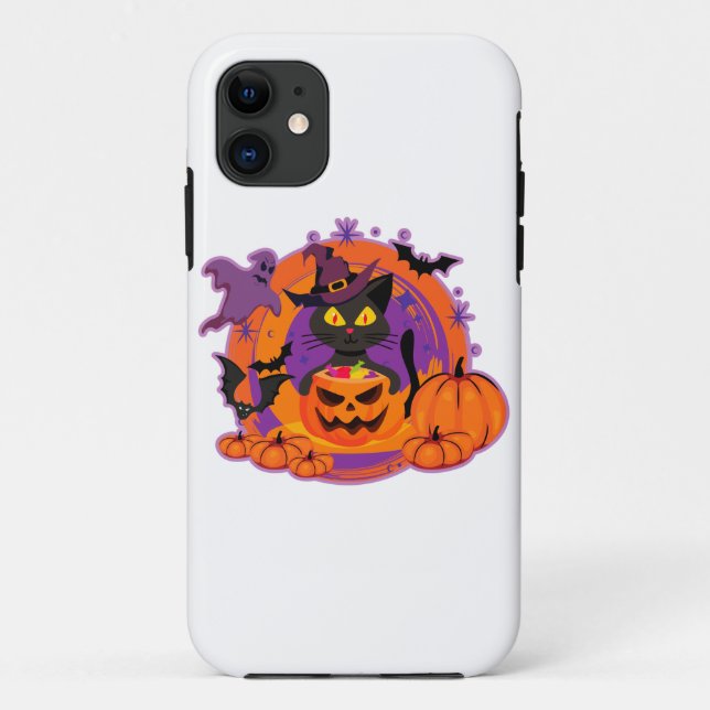 Halloween Cat And Pumpkins Case-Mate iPhone Case (Back)