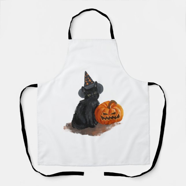 halloween cat                apron (Front)