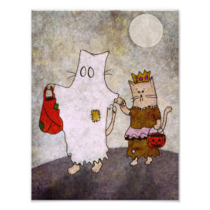 Halloween Cat Art Poster