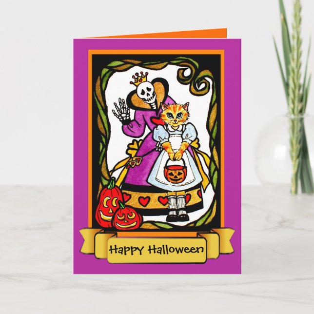 Halloween Cat as Alice Card (Front)