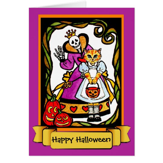 Halloween Cat as Alice Card