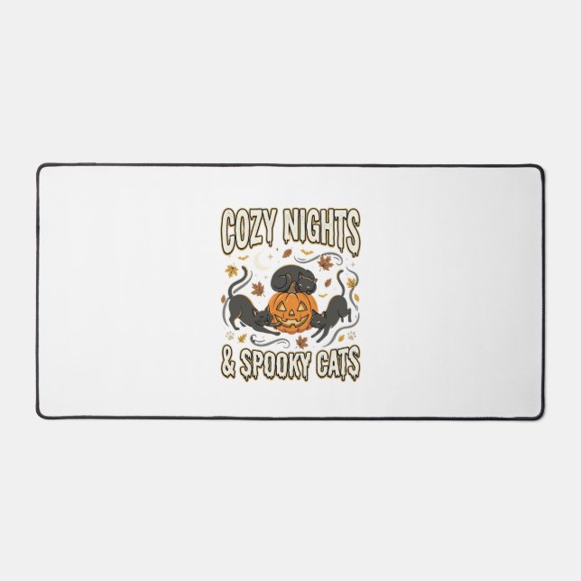 Halloween Cat Autumn Magic Desk Mat (Front)