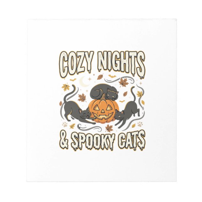 Halloween Cat Autumn Magic Notepad (Front)