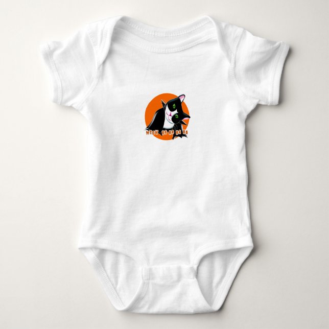 Halloween Cat Baby Bodysuit (Front)