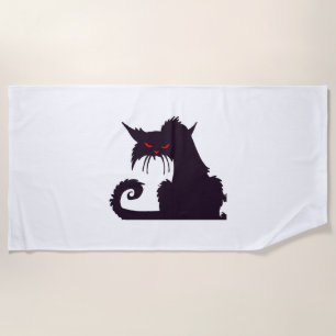Halloween Cat Beach Towel