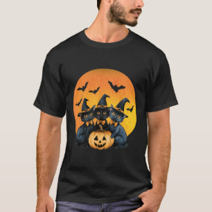Halloween Cat Black Cat Halloween Scary Cat Angry  T-Shirt