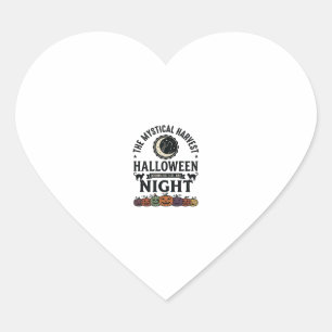 Halloween Cat Black Cats Pumpkins Vintage Funny_1 Heart Sticker