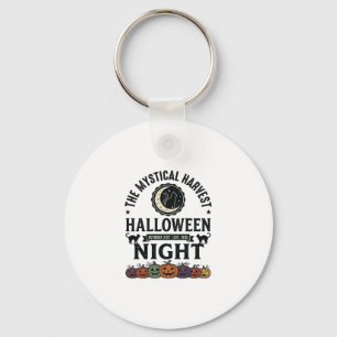 Halloween Cat Black Cats Pumpkins Vintage Funny_1 Key Ring