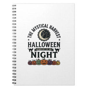 Halloween Cat Black Cats Pumpkins Vintage Funny_1 Notebook
