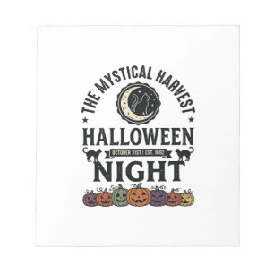 Halloween Cat Black Cats Pumpkins Vintage Funny_1 Notepad