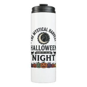 Halloween Cat Black Cats Pumpkins Vintage Funny_1 Thermal Tumbler