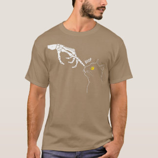 Halloween Cat black Lover Skeleton Hand boop funny T-Shirt