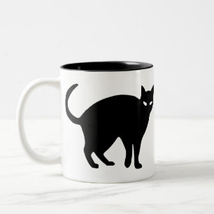 Halloween Cat Black Spooky Angry Tail Pet Animal Two-Tone Coffee Mug