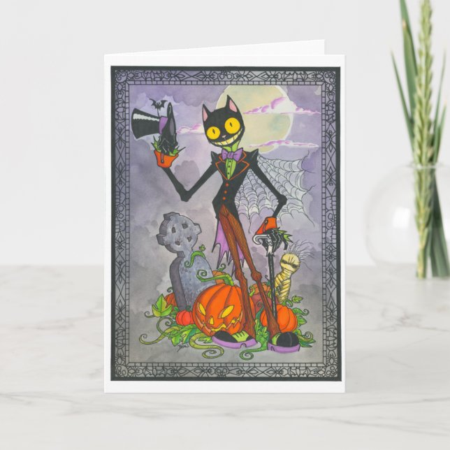 "Halloween Cat" Blank Card (Front)