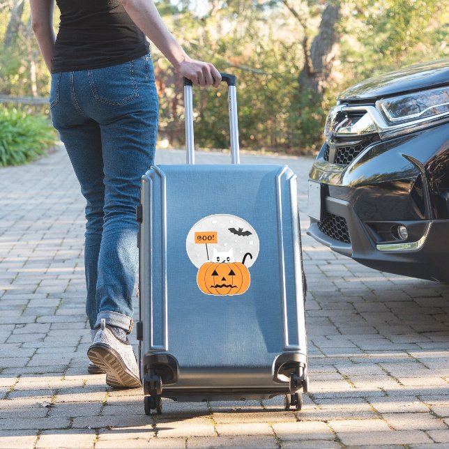 Halloween  Cat  Boo  Illustration Classic T-Shirt (Suitcase Insitu)