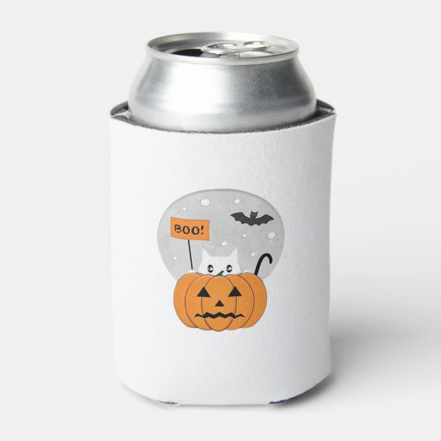 Halloween  Cat  Boo  Illustration Classic T-Shirt Can Cooler (Can Front)