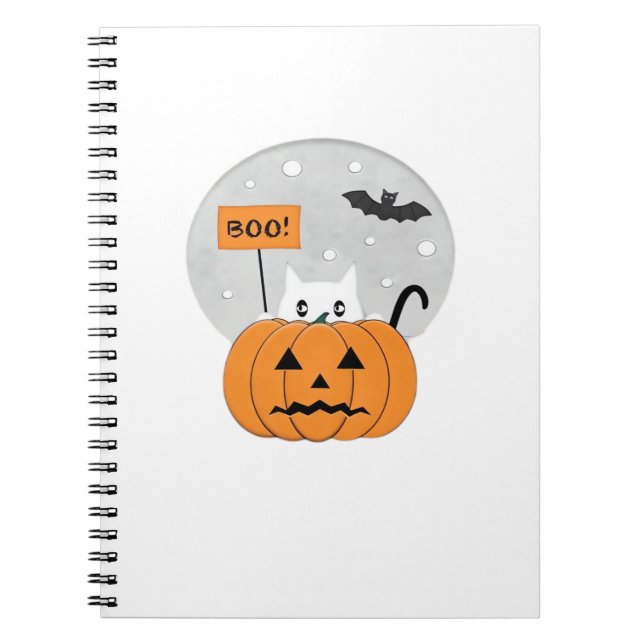 Halloween  Cat  Boo  Illustration Classic T-Shirt Notebook (Front)