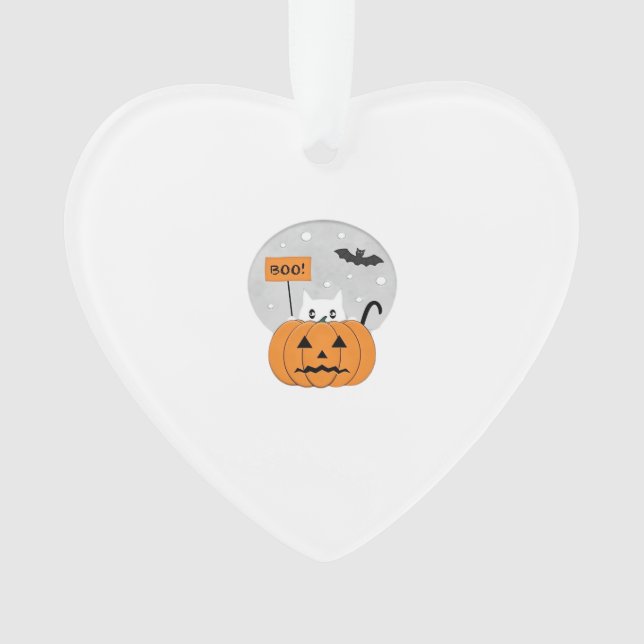 Halloween  Cat  Boo  Illustration Classic T-Shirt Ornament (Front)
