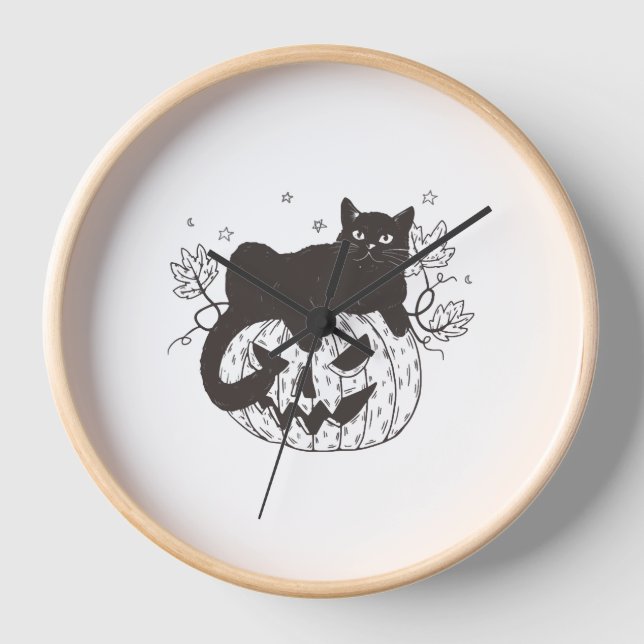 Halloween Cat  Clock (Front)