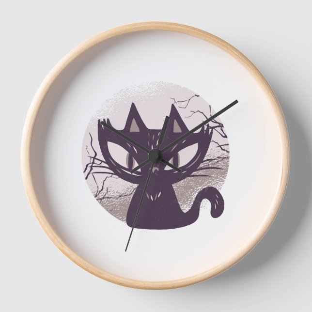 Halloween cat            clock (Front)