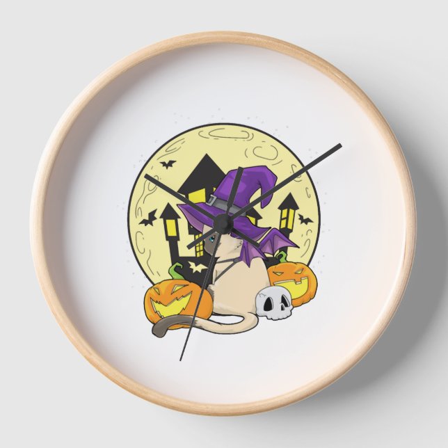Halloween Cat          Clock (Front)