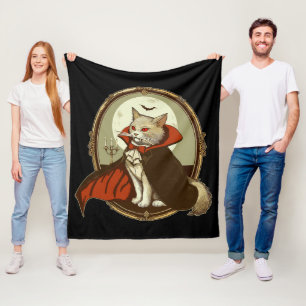 Halloween Cat, Count Catula Fleece Blanket