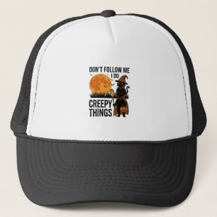 Halloween Cat Creepy Things Funny Witch_1 Trucker Hat