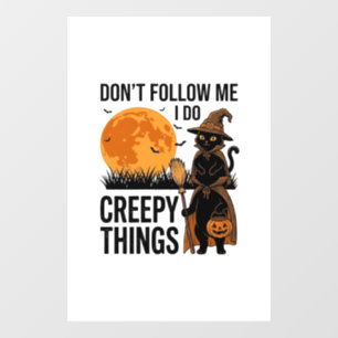 Halloween Cat Creepy Things Funny Witch_1 Window Cling