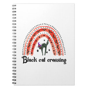 Halloween Cat Crossing Notebook