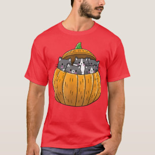 Halloween Cat Cute in Funny Pumpkin Happy Hallowee T-Shirt