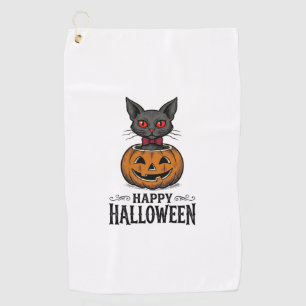 Halloween Cat Cute Pumpkin Vintage Spooky_1 Golf Towel