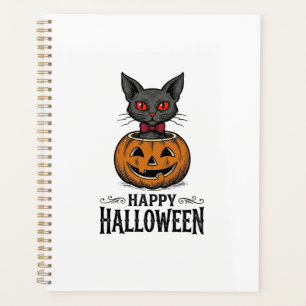 Halloween Cat Cute Pumpkin Vintage Spooky_1 Planner