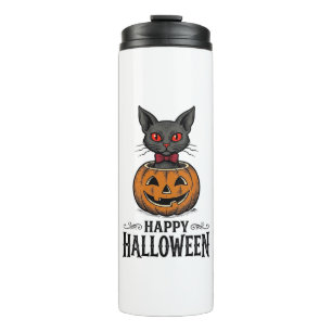 Halloween Cat Cute Pumpkin Vintage Spooky_1 Thermal Tumbler
