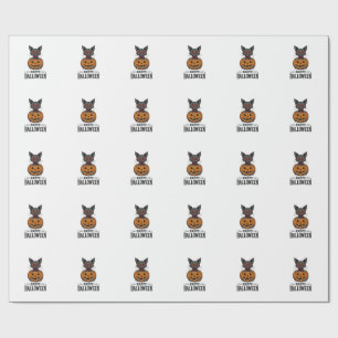 Halloween Cat Cute Pumpkin Vintage Spooky_1 Wrapping Paper