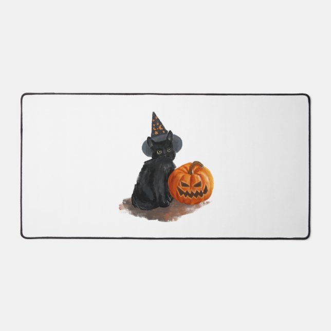 halloween cat                desk mat (Front)