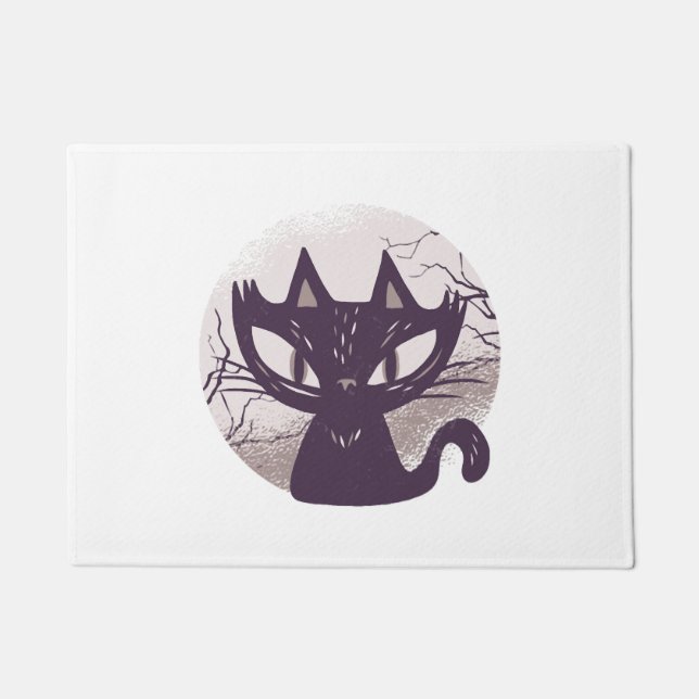 Halloween cat            doormat (Front)