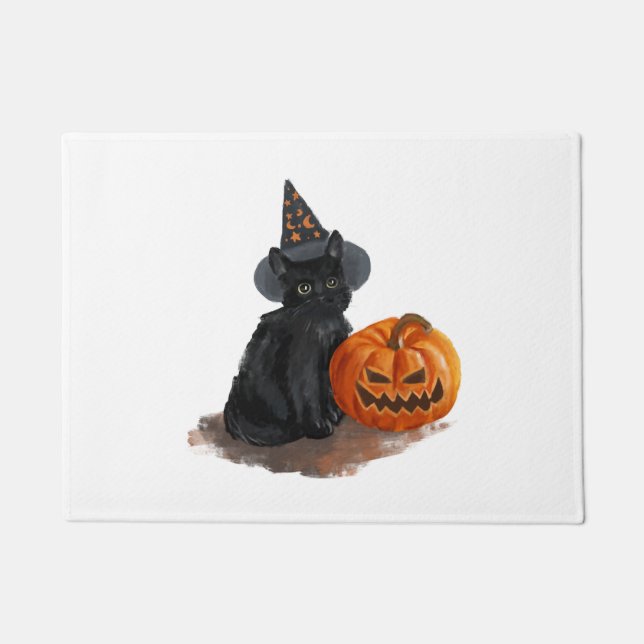 halloween cat                doormat (Front)