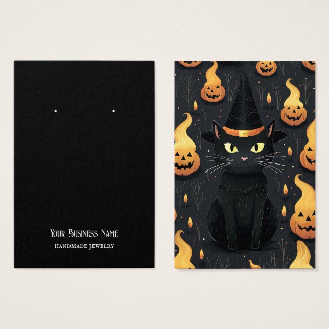 Halloween Cat Earring Display Card (Front & Back)