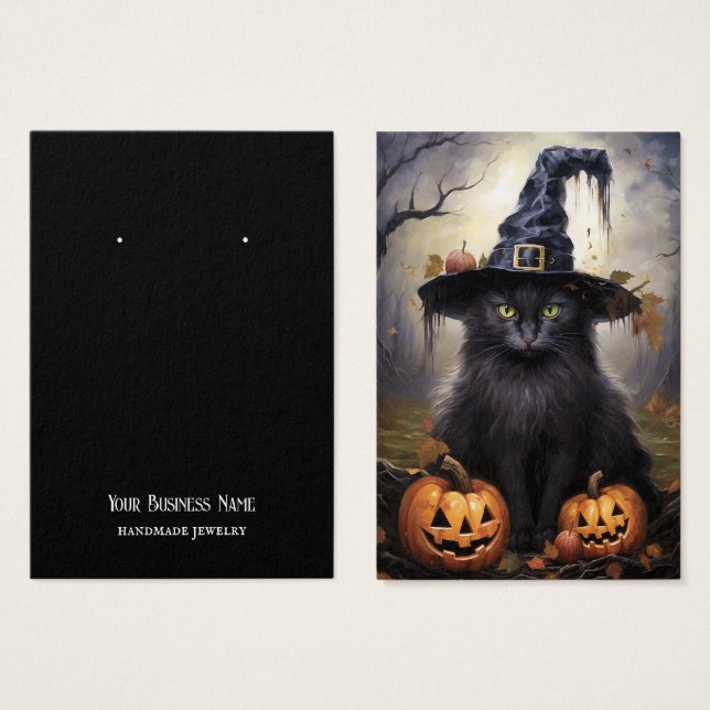 Halloween Cat Earring Display Card (Front & Back)