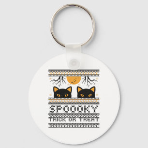 Halloween-cat Eyes Spooky Trick Or Treat Trendy Gr Key Ring